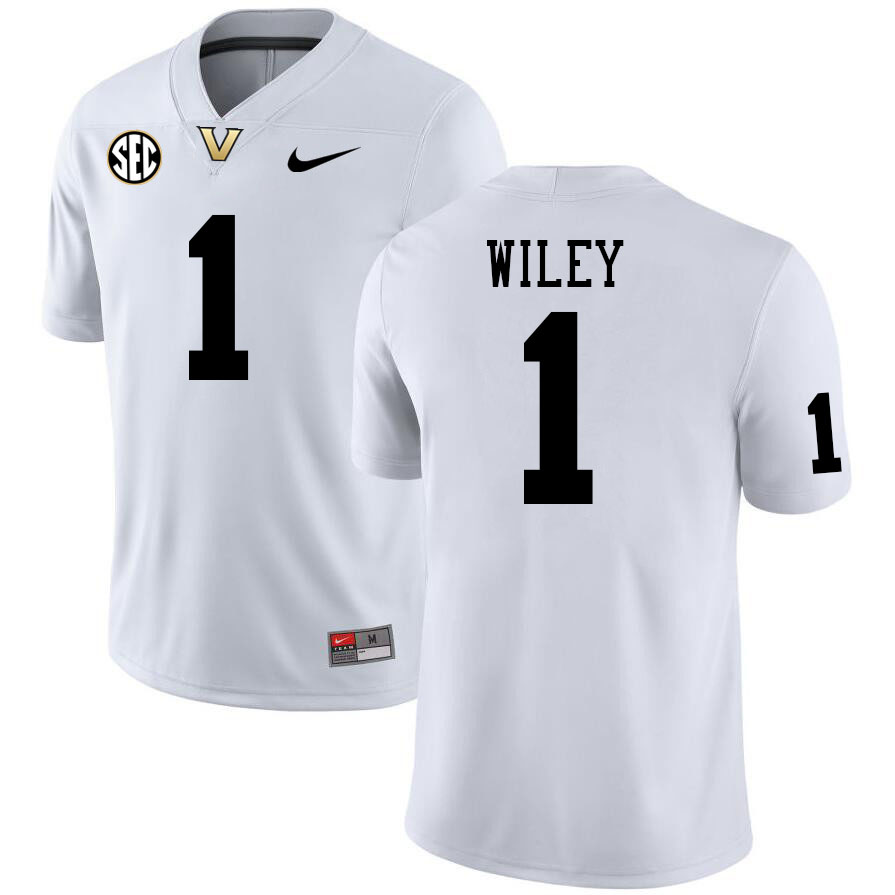 Vanderbilt Commodores #1 Dariyan Wiley College Football Jerseys Stitched-White